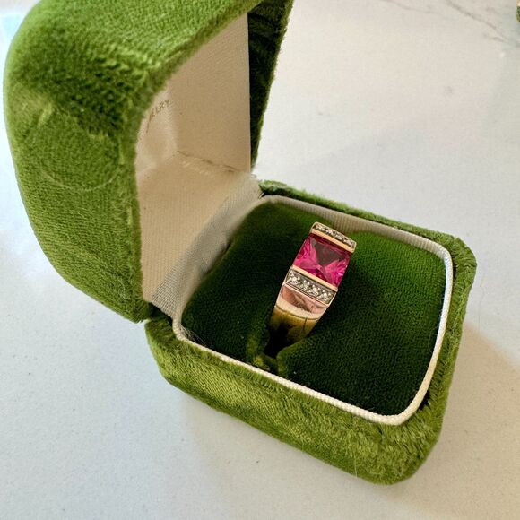 Vintage Gold Ring with Pink Stone size 5.5 - Picture 6 of 8